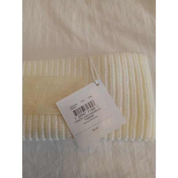 NWT Coach Headband Women's One Size Knit Acrylic Logo Patch Winter Ear Warmer - Picture 3 of 5